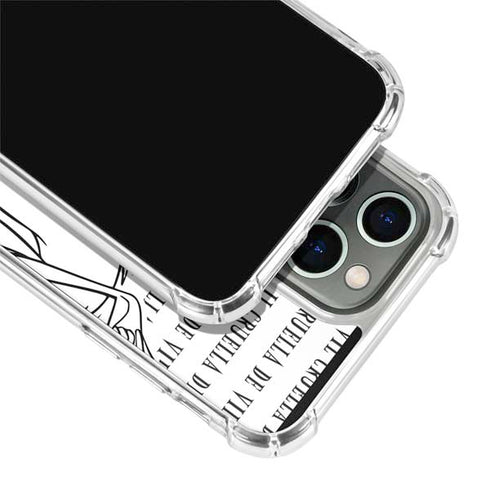 Disney Villains Cruella de Vil Black and White iPhone 15 Pro Max Clear Case