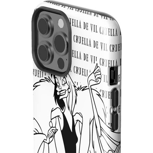 Disney Villains Cruella de Vil Black and White iPhone 15 Pro Max Impact Case