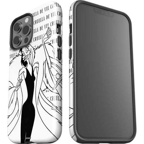 Disney Villains Cruella de Vil Black and White iPhone 15 Pro Max Impact Case