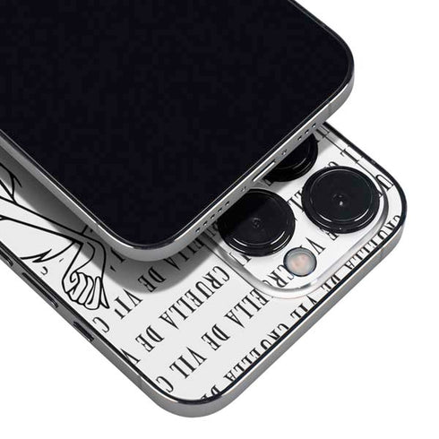 Disney Villains Cruella de Vil Black and White iPhone 15 Pro Skin