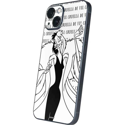 Disney Villains Cruella de Vil Black and White iPhone 14 Skin