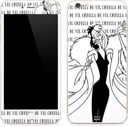 Disney Villains Cruella de Vil Black and White iPhone 6/6s Plus Skin