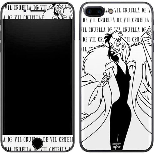 Disney Villains Cruella de Vil Black and White iPhone 7 Plus Skin
