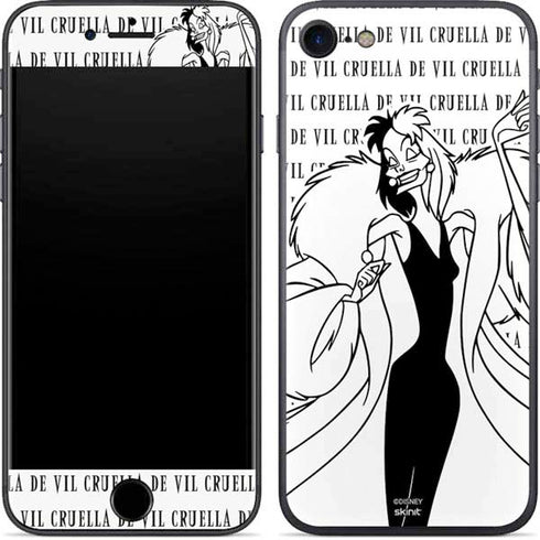 Disney Villains Cruella de Vil Black and White iPhone 7 Skin