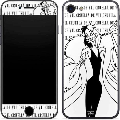Disney Villains Cruella de Vil Black and White iPhone 8 Skin