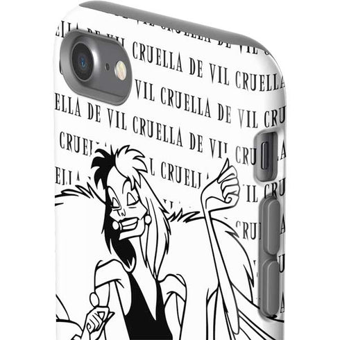 Disney Villains Cruella de Vil Black and White iPhone SE (2nd & 3rd Gen) Pro Case