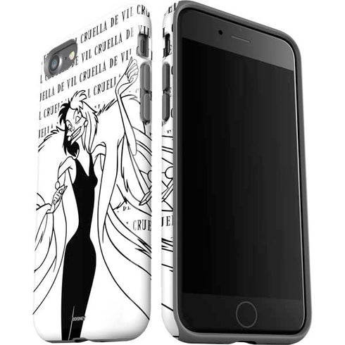 Disney Villains Cruella de Vil Black and White iPhone SE (2nd & 3rd Gen) Pro Case