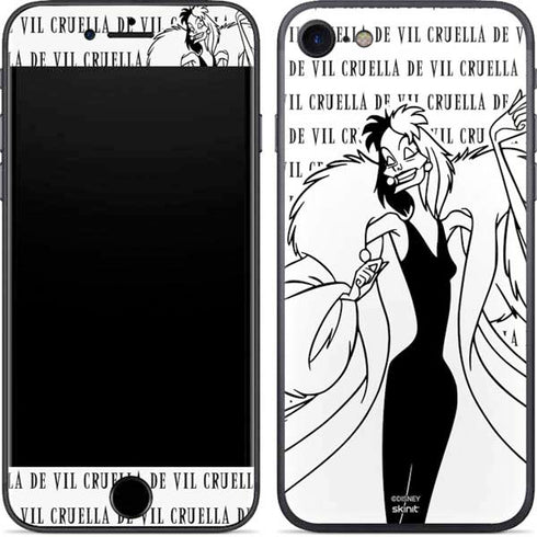 Disney Villains Cruella de Vil Black and White iPhone SE (2nd & 3rd Gen) Skin