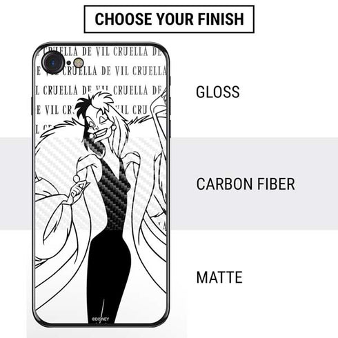 Disney Villains Cruella de Vil Black and White iPhone SE (2nd & 3rd Gen) Skin