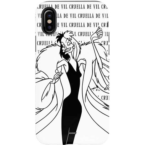 Disney Villains Cruella de Vil Black and White iPhone X Pro Case