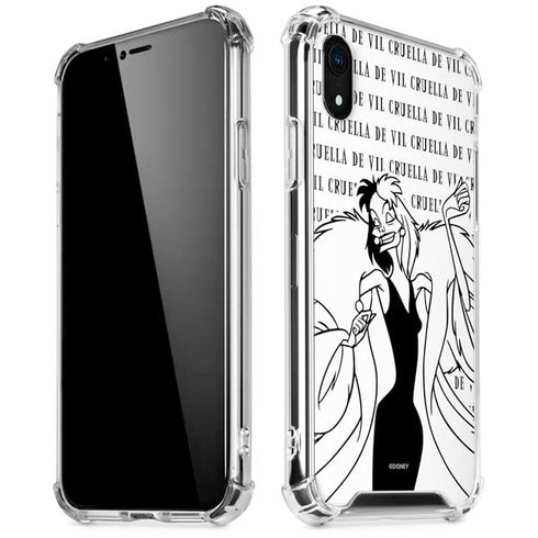 Disney Villains Cruella de Vil Black and White iPhone XR Clear Case
