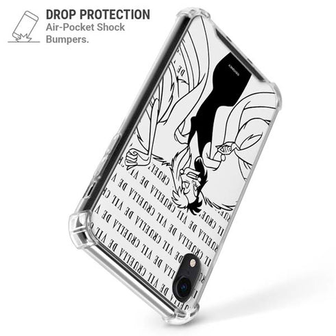 Disney Villains Cruella de Vil Black and White iPhone XR Clear Case