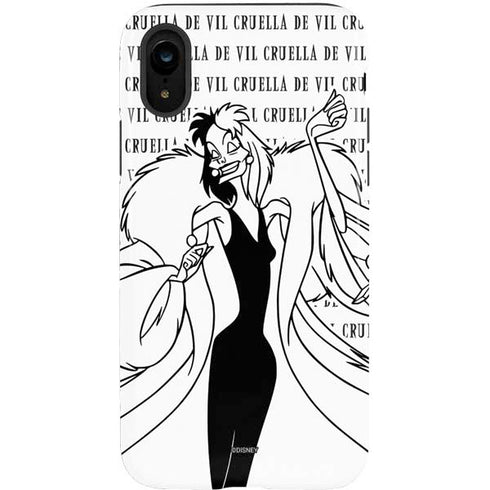 Disney Villains Cruella de Vil Black and White iPhone XR Pro Case