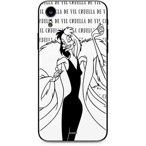 Disney Villains Cruella de Vil Black and White iPhone XR Skin