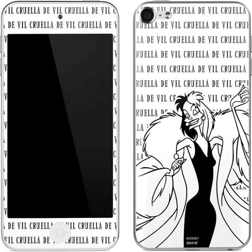 Disney Villains Cruella de Vil Black and White Apple iPod Skin