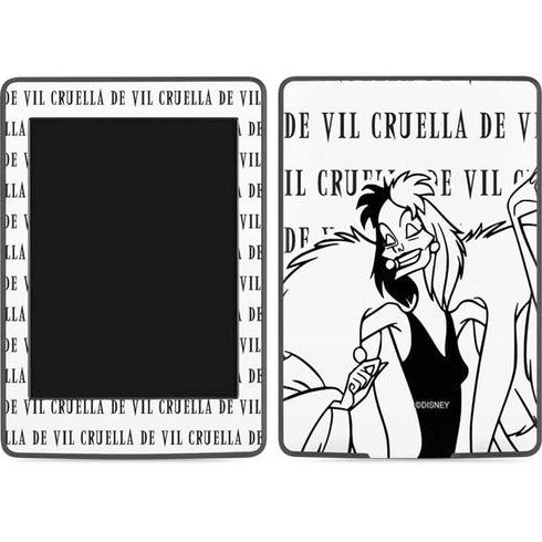 Disney Villains Cruella de Vil Black and White Amazon Kindle Skin