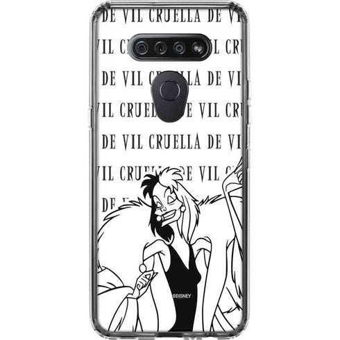 Disney Villains Cruella de Vil Black and White LG K51/Q51 Clear Case