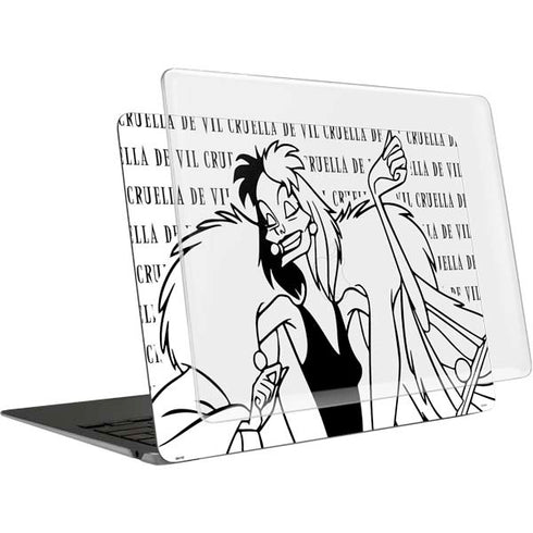 Disney Villains Cruella de Vil Black and White MacBook Air 13in (2020) Case plus Skin