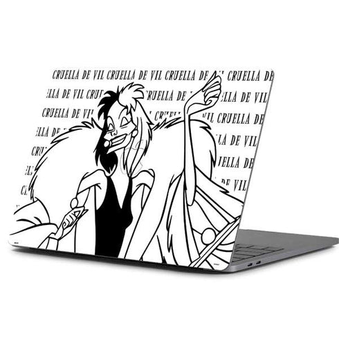 Disney Villains Cruella de Vil Black and White Apple MacBook Pro 13-inch Skin