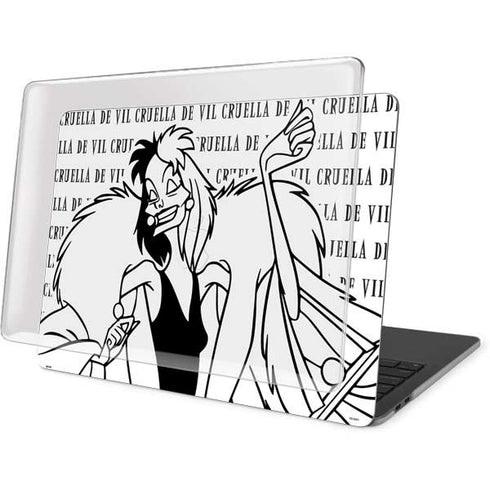 Disney Villains Cruella de Vil Black and White MacBook Pro 13in (2020) Case plus Skin