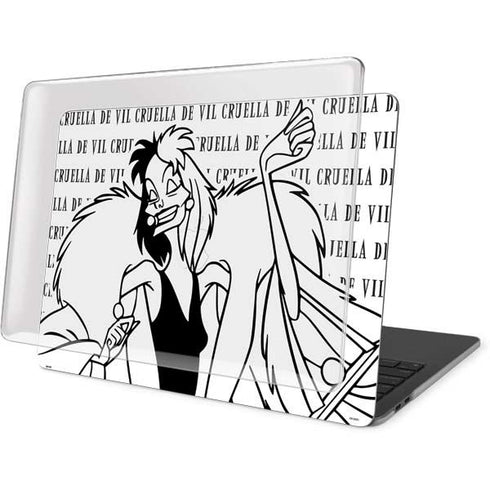 Disney Villains Cruella de Vil Black and White MacBook Pro 15in (2016-19) Case plus Skin