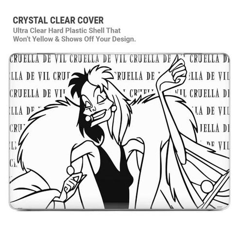 Disney Villains Cruella de Vil Black and White MacBook Pro 16in (2021-25) Case plus Skin