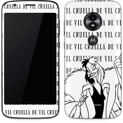 Disney Villains Cruella de Vil Black and White Moto E5 Play Skin