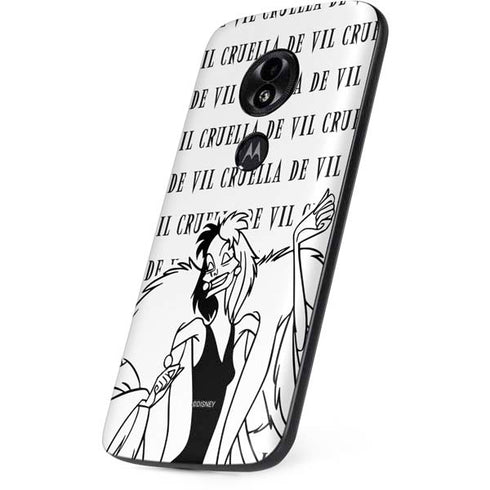 Disney Villains Cruella de Vil Black and White Moto E5 Play Skin