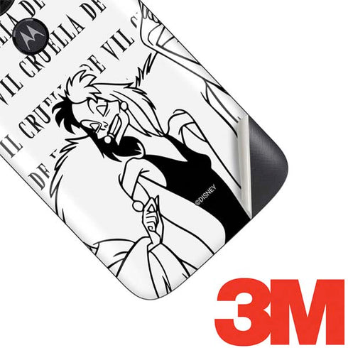 Disney Villains Cruella de Vil Black and White Moto E5 Play Skin