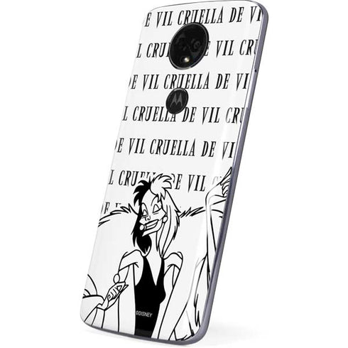 Disney Villains Cruella de Vil Black and White Moto E5 Plus Skin
