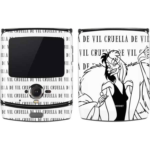 Disney Villains Cruella de Vil Black and White Motorola RAZR Skin