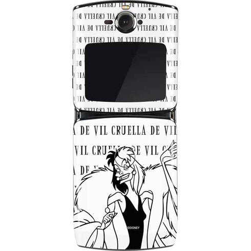 Disney Villains Cruella de Vil Black and White Motorola RAZR Skin
