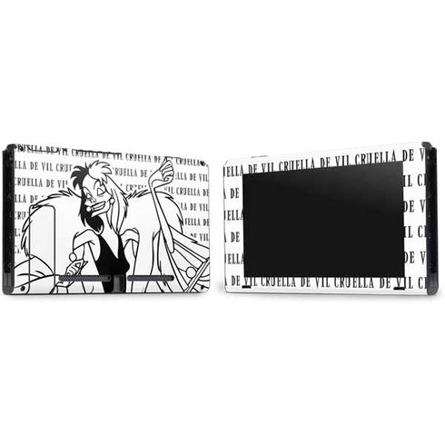 Disney Villains Cruella de Vil Black and White Nintendo Switch Bundle Skin