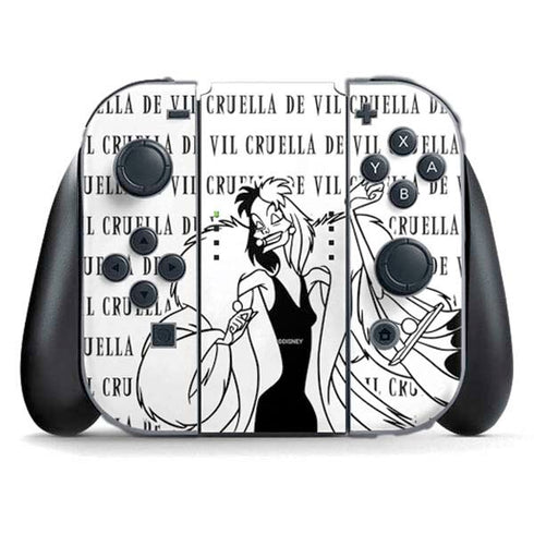 Disney Villains Cruella de Vil Black and White Nintendo Switch (2017-2021) Joy-Con Controller Skin