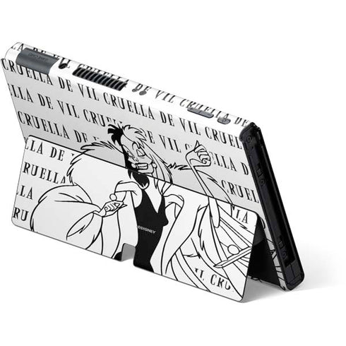Disney Villains Cruella de Vil Black and White Nintendo Switch OLED (2021) Skin