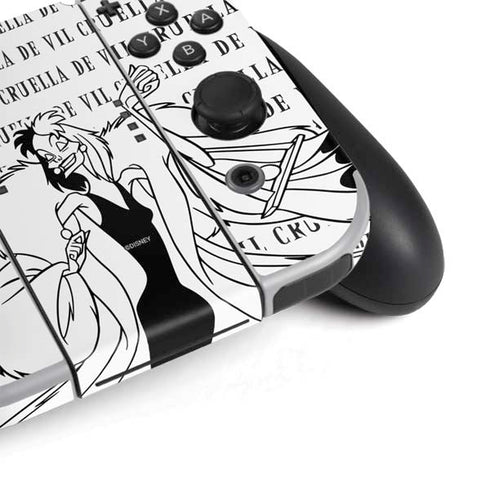 Disney Villains Cruella de Vil Black and White Nintendo Switch OLED (2021) Skin