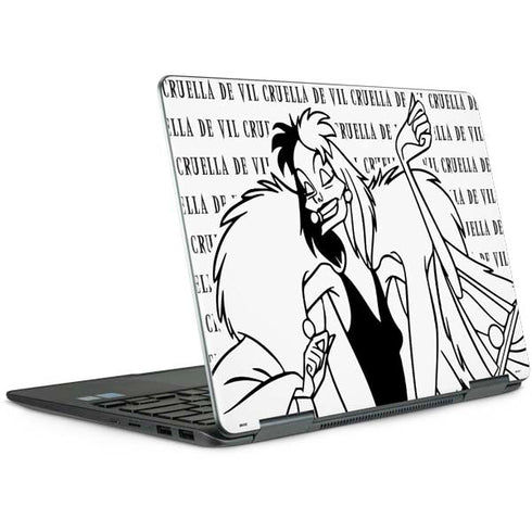 Disney Villains Cruella de Vil Black and White Notebook 9 Pro 13in (2017) Skin