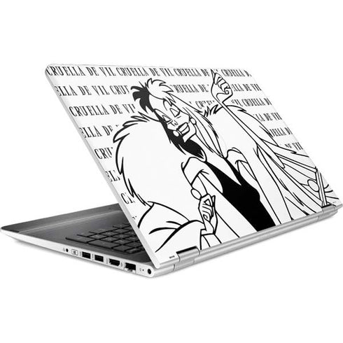 Disney Villains Cruella de Vil Black and White HP Pavilion Skin