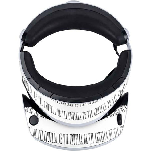 Disney Villains Cruella de Vil Black and White PlayStation VR2 Skin