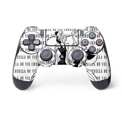 Disney Villains Cruella de Vil Black and White PS4 Controller Skin