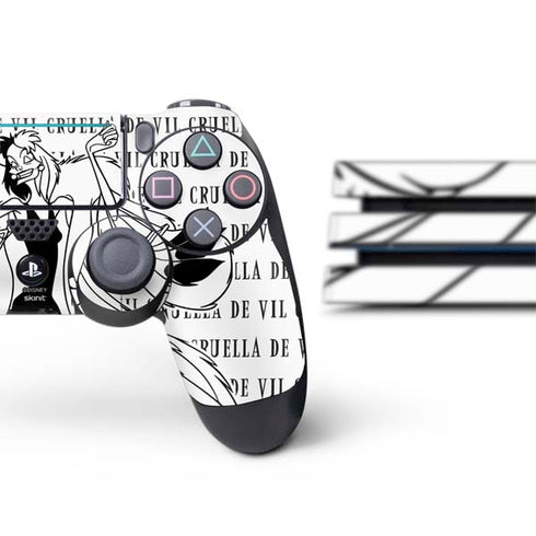 Disney Villains Cruella de Vil Black and White PS4 Pro Bundle Skin