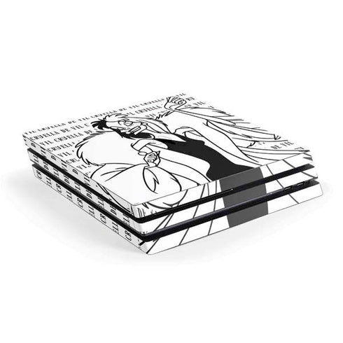 Disney Villains Cruella de Vil Black and White PS4 Pro Console Skin
