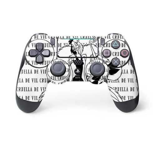 Disney Villains Cruella de Vil Black and White PS4 Pro/Slim Controller Skin