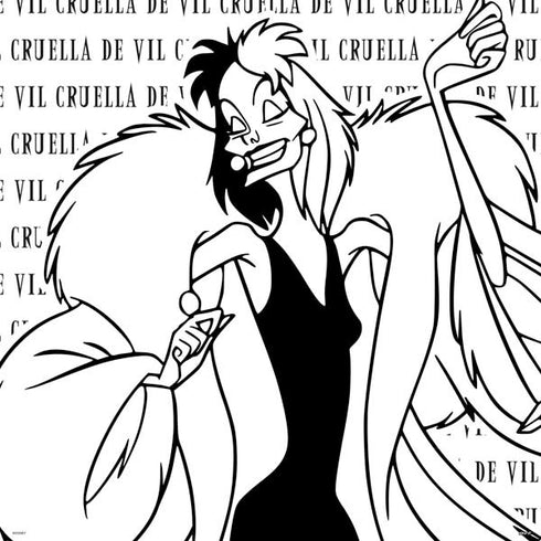 Disney Villains Cruella de Vil Black and White PS4 Slim Skin