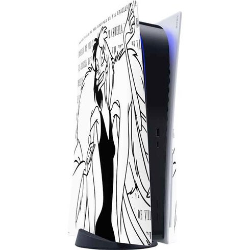 Disney Villains Cruella de Vil Black and White PS5 Console Skin