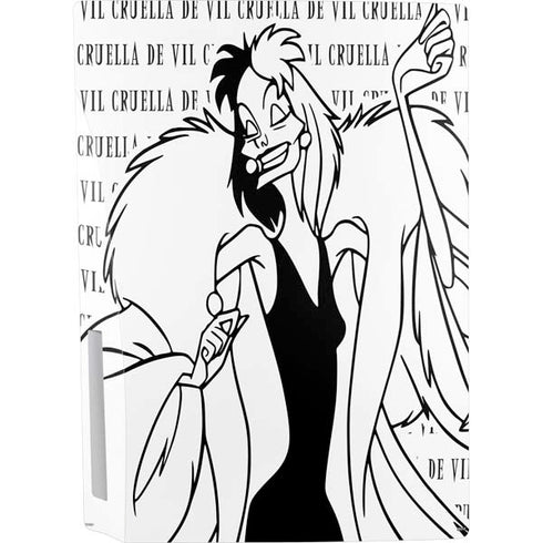 Disney Villains Cruella de Vil Black and White PS5 Console Skin
