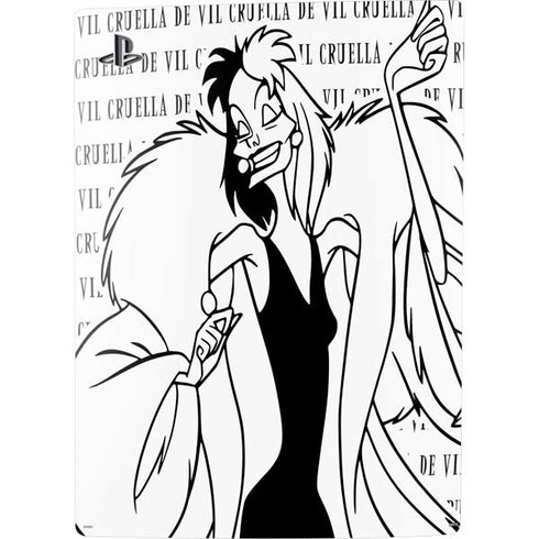 Disney Villains Cruella de Vil Black and White PS5 Digital Edition Console Skin