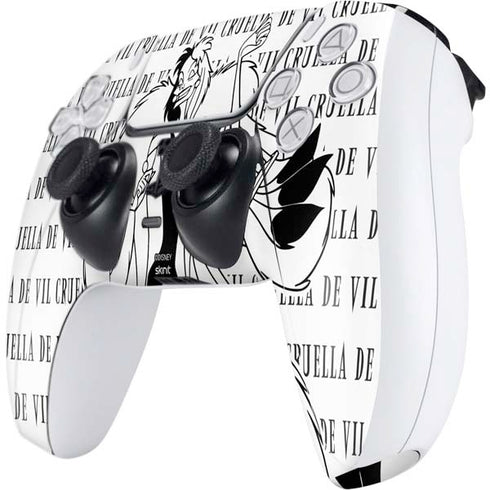 Disney Villains Cruella de Vil Black and White PS5 Controller Skin