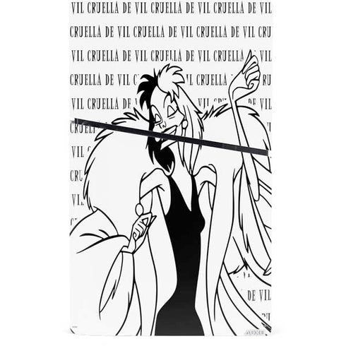 Disney Villains Cruella de Vil Black and White PS5 Slim Digital Edition Bundle Skin