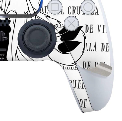 Disney Villains Cruella de Vil Black and White PS5 Slim Digital Edition Bundle Skin